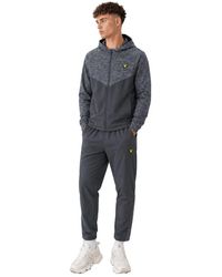 Lyle & Scott - Fitness ,Grijs ,Polyester Mid-Weight Panelled Tracksuit - Lyst