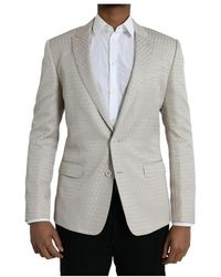 Dolce & Gabbana - Slim fit single breasted coat blazer - Lyst
