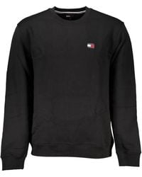 Tommy Hilfiger - Schwarzer baumwollpullover mit rundhalsausschnitt - Lyst