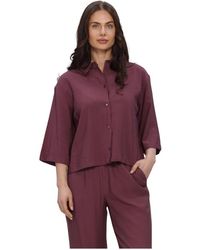 Modström - Overhemden ,Rood ,Nickimd Shirt - Lyst