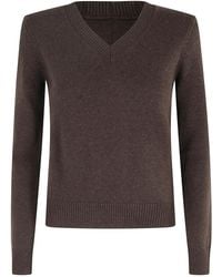 MM6 by Maison Margiela - V-Neck Knitwear - Lyst