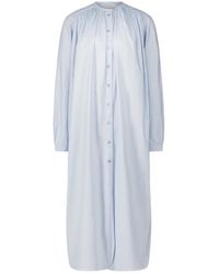 Laurence Bras - Kleedjes ,Blauw ,Katoen Cigarlong Robe - Lyst
