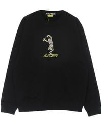 Iuter - Hoodies & Sweatvesten ,Zwart ,Katoen Zwarte Skeleton Crewneck Sweatshirt Lange Mouw - Lyst