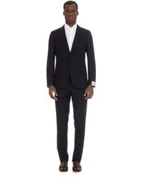 Caruso - Kostuums ,Blauw ,Blauwe Miura Slim Fit Maatwerk Jurk - Lyst