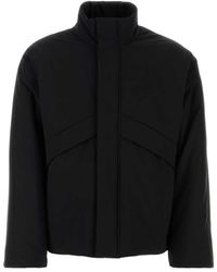 Ferragamo - Jassen ,Zwart ,Katoen High Neck Gewatteerde Jas - Lyst