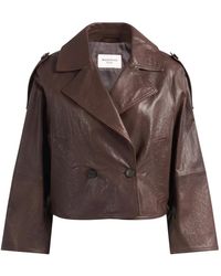 Weekend by Maxmara - Jassen ,Bruin ,Leer Wkdfelino Boxy Double-Breasted Jacket - Lyst