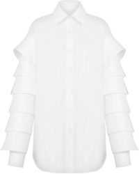 Moschino - Overhemden ,Wit ,Witte Knoopsluiting Overhemd Lange Mouwen - Lyst