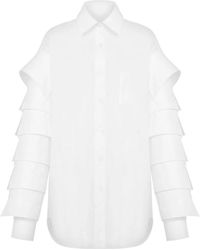 Moschino - Overhemden ,Wit ,Witte Knoopsluiting Overhemd Lange Mouwen - Lyst