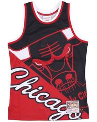 Mitchell & Ness - Fitness ,Veelkleurig ,Polyester Chicago Bulls Tank Top Nba Stijl - Lyst