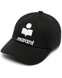 Isabel Marant - Geborduurd Logo Pet Zwart/Ecru - Lyst