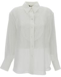 True Royal - Overhemden ,Wit ,Ramie Camicia - Lyst
