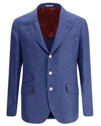 Brunello Cucinelli - Elegante Leinenblazer Mit Revers - Lyst