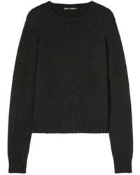 Palm Angels - Maglione grigio scuro con logo curvo - Lyst