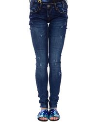 One Teaspoon - Jeans skinny blu scuro con tagli sulle ginocchia - Lyst