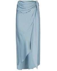 Jonathan Simkhai - Elisabetta Gedrapeerde Satijnen Midi Rok - Lyst