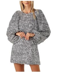 Studio Amaya - Kleedjes ,Grijs ,Shimmer Mini Jurk - Lyst