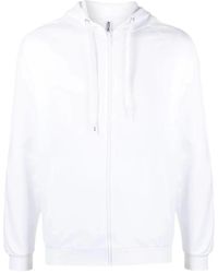 Moschino - Hoodies & Sweatvesten ,Wit ,Katoen Witte Rits Sweatshirt Casual Sweater Hoodie - Lyst