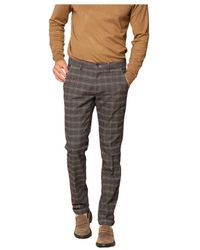 Mason's - Schmale baumwoll-chinohose mit glencheck-muster - Lyst