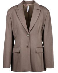 Imperial - Jassen ,Blauw ,Leer Giacca Sfiancata - Lyst