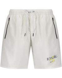 Iceberg - Badmode ,Wit ,Polyester Beachbroek - Lyst