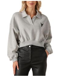 Alix The Label - Grauer Gestrickter Polopullover - Lyst