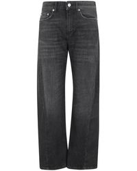 Department 5 - Schwarze Curved Jeans Mit 5 Taschen - Lyst