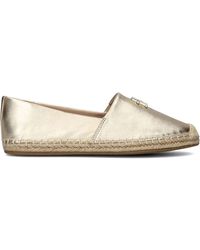 Tommy Hilfiger - Goldene Metallic-Leder-Espadrilles - Lyst