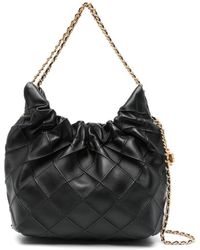 Tory Burch - Strukturierte schwarze leder umhängetasche - Lyst