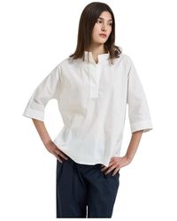 Liviana Conti - Overhemden ,Wit ,Katoen Blouses - Lyst