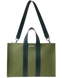 Sunnei - Grüne canvas-handtasche mit gummigriffen - Lyst