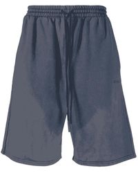 Off-White c/o Virgil Abloh - Korte Broeken ,Blauw ,Katoen Casual Shorts - Lyst