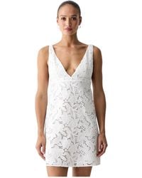 Michael Kors - Corded Floral Lace Mini Jurk - Lyst