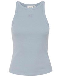 Gestuz - Tops ,Blauw ,Katoen Logo Tank 2.0 - Lyst