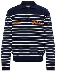 DSquared² - Truien & Vesten ,Blauw ,Katoen Polo Met Streepjespatroon - Lyst