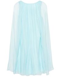 Max Mara - Kleedjes ,Blauw ,Heldere Blauwe Zijden Jurk Met Lagen - Lyst