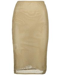 Prada - Katoen Mesh Midi Rok - Lyst