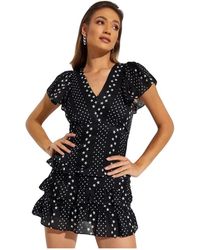 LoveShackFancy - Sterrenpatroon Mini Jurk Met Ruches - Lyst