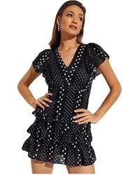 LoveShackFancy - Sterrenpatroon Mini Jurk Met Ruches - Lyst
