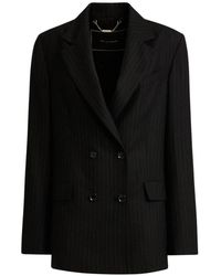 Kiton - Jassen ,Zwart ,Wol Pinstripe Wollen Jas - Lyst