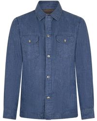 Moorer - Overhemden ,Blauw ,Denim Classic Denim Shirt - Lyst