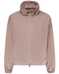 Herno - Jassen ,Roze ,Polyester High-Collar Jacket - Lyst