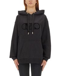 Michael Kors - Hoodies & Sweatvesten ,Zwart ,Gezellig Logo Sweatshirt Oversized Fit Vrouwen - Lyst