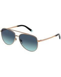 Tiffany & Co. - Rose gold/blue shaded sonnenbrille,sunglasses - Lyst