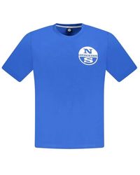 North Sails - Tops ,Blauw ,Katoen Blauw Katoenen T-Shirt - Lyst