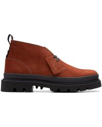 Clarks - Brauner stiefelette - bequemes leder - Lyst
