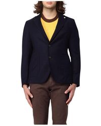Manuel Ritz - Blauer Klassischer Blazer Mit Revers - Lyst