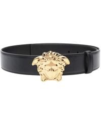 Versace - Accessoires ,Zwart ,Leer Medusa Leren Riem - Lyst