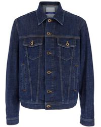 Jacob Cohen - Jassen ,Blauw ,Denim Blauwe Denim Jack Met Klassieke Kraag - Lyst