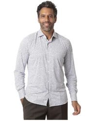 Orian - Overhemden ,Wit ,Nylon Stretch Polka-Dot Overhemd - Lyst