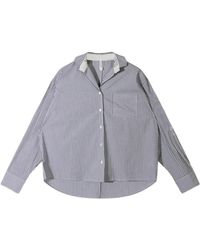 10Days - Overhemden ,Grijs ,Katoen Shirt Stripes - Lyst